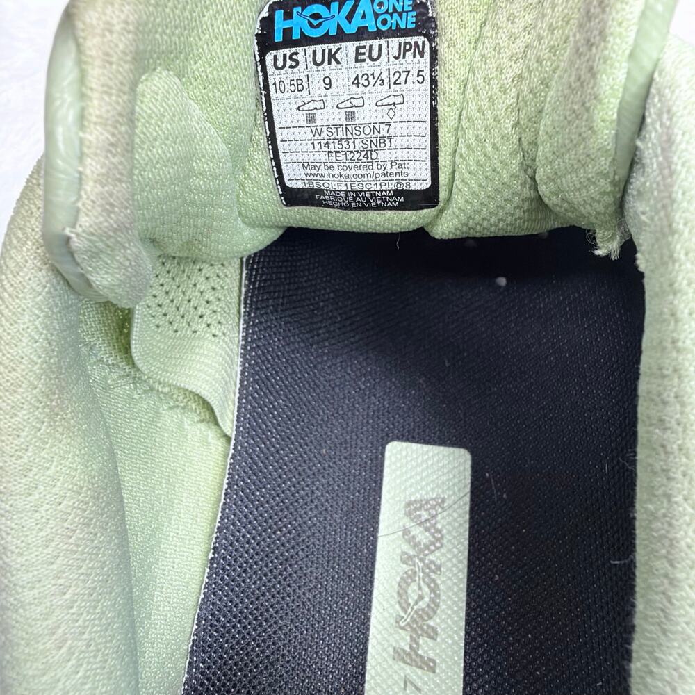 HOKA Stinson 7 Womens Trail Running Shoes Seed Green Beet Root Size 10.5 Sneaker - Picture 10 of 10